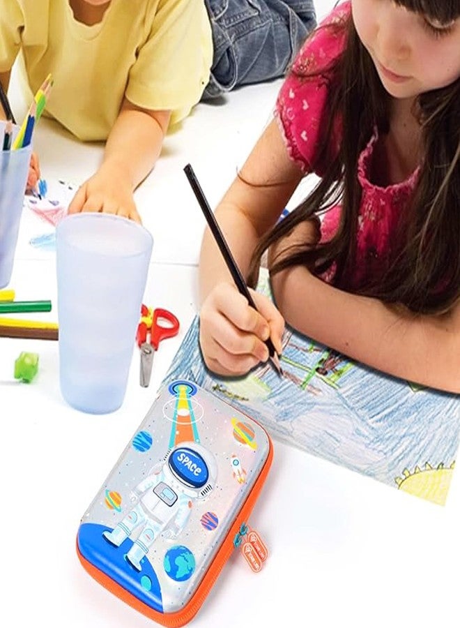 PARTEET Space 3D Pencil Pouch School Stationery Supply with Large Capacity Compartment I Pen Storage Bag I Student School Supplies I Office Stationery Supplies (Silver Space) - Image 5